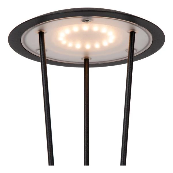 Lucide RENEE - wiederaufladbare Tischlampe Innen/Außen - Akku/Batterie - Ø 12,3 cm - LED Dim. - 1x2,2W 2700K/3000K - IP54 - Mit kabelloser Ladestation - Schwarz - DETAIL 2